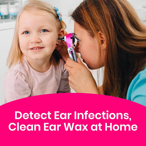 Zyrev ZetaLife Otoscope - Ear Scope with Light, Pocket Size Ear-Infection Detector (Pink Color)