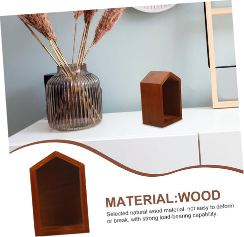 SOLUSTRE Retro House-Shaped Desk Organizer - Small Storage Shelf
