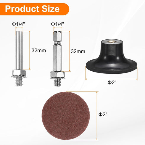 23pcs Set 2" 1/4" 120 HARFINGTON Quick Change Discs Roll Lock Sanding Discs with Shank Pad Holder Grit Surface