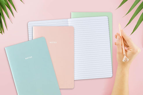 THiNKABLE Pastel Aesthetic Notebooks Set, Cute 8 Pack Journal, A5 5.5" x 8.3", 60 Pages, Minimalist Soft Cover for Women