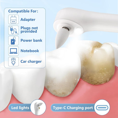 VixFonuy 6 5 Teeth Polisher Kit: Heads, Speed Modes - for Teeth Cleaning Tools, Suitable for Daily Home Use,USB