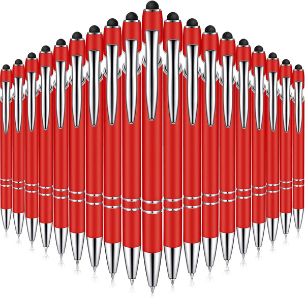 Zonon 38 Pieces Rubberized Ballpoint Pen with Stylus Tip - Stylish Metal Pen Capactive Styli Pen with Soft Rubberized
