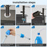 Countertop Soap Dispenser for Kitchen Sink, Built in Sink Soap Dispenser with Sponge Rack, Soap Dispenser Pump