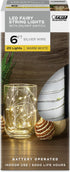 6ft 5K 1.8W FY6-20/SLV Feit Electric Indoor LED Fairy String Lights with On/Off Switch, Silver Wire Light Strand, Life