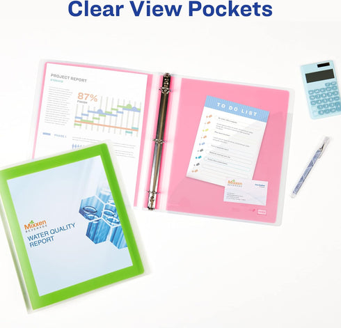 Avery Flexi-View 3 Ring Binder, 1 Inch Round Rings, 1 Chartreuse Green Binder (17608)