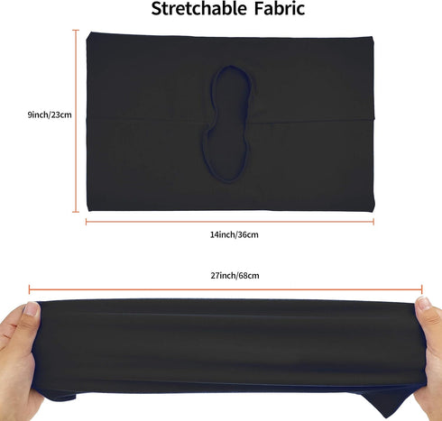 Black Stretchable Jumbo Book Sleeve Covers, Washable Reusable Book Protector for Hardcover Textbooks