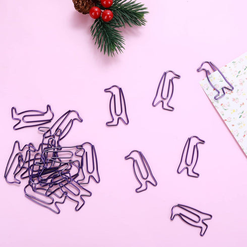 Penguin Shaped Paper Clips, 30 PCS, Cute Animal Bookmarks for Office and School Supplies, Gifts