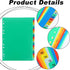 Extra Wide Index Dividers, 31 Pieces Assorted Color 6-Tab Extended Insert Indexes Binder Tab Insertable Dividers