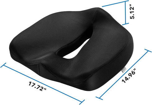 Tailbone Mount-It! Office Seat Cushion, Premium Comfort Chair Lumbar Support, Memory Foam, Gel Filling, Ergonomic