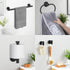 Laimew Set, 7 Set, 31.5 Inch SUS304 Black Bathroom Accessories Pieces Black Towel Bar Bathroom Hardware Towel Racks