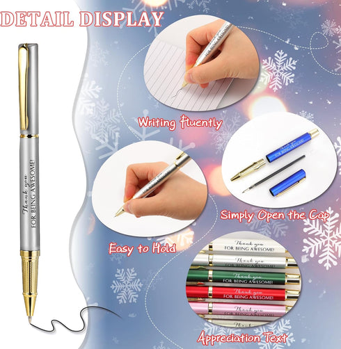 PerKoop 50 Set Employee Thank You Gift Bulk Inspirational Quote Ballpoint Pens with Boxes for Team Coworker Teacher