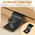 Ferraycle 100 Sets Table Top Fasteners - Heavy Duty Z Clips with 100 Black Screws for Desk Top Furniture