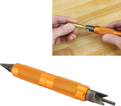 Double Ended Case Prep Multi Tool, Steel Chamfer Deburring Tools for Reloading Equipment Primer Pocket Cleaners