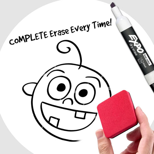 Table Spots Dry Erase Dots - 10 Pack Large 12" Circles for Classroom Tables, Premium Vinyl, No Staining, White
