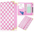 Large PU Leather Waitress Server Book, Retro Checkerboard Check Holder Organizer with