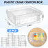 Suzile 25 Pcs Plastic Crayon Boxes - Snap Lids Crayon Storage Organizer, Stackable Crayon Container Bulk for Classroom