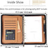 SAYEEC Leather Portfolio Notebook Binder with Calculator, A5 6 Ring Refillable Budget Planner Cover with Zipper