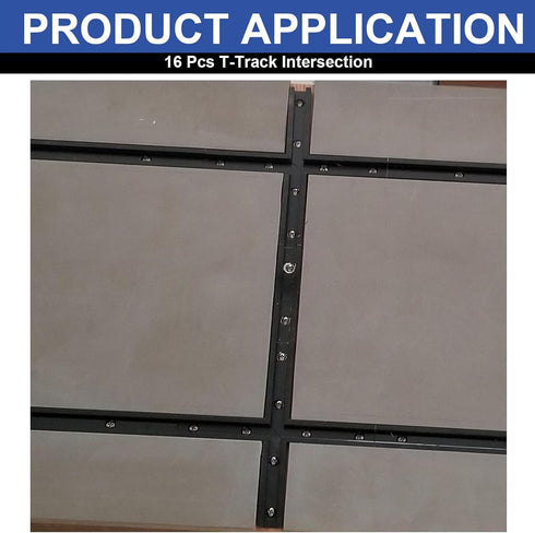 4 Set Black T-Track Intersection Kit for Woodworking, Universal Aluminum T Tracks Tool Accessories