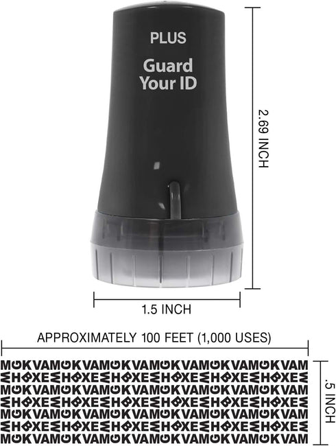 Guard Your ID Advanced 2.0 Rollers, Identity Theft Address Eraser and Security Prevention, Regular 3-Pack, Black