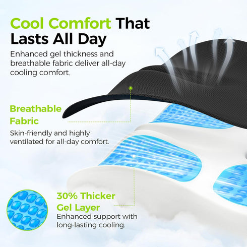 Tailbone AUVON Gel Seat Cushion for Office Chairs, Ergonomic Memory Foam Chair Cushions for Long-Sitting Support