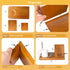 WoodenVibes Sailboat Triangle Book Holder with Design,Nautical Wooden Book Stand for Reading Valet with Cup Holder