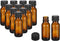 PATIKIL 0.5oz(15ml) Glass Sample Bottles, 12Pcs Round Dispensing Bottles with Black Poly Cone Cap for Reagent Liquids,