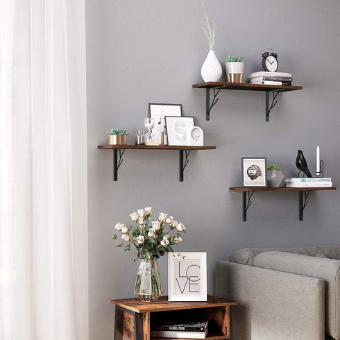 8 Inch 4 Packs Mocomax Decorative Shelf Brackets, Heavy Duty Floating Shelves, Wall Mount Shelving Bracket, Hardware L