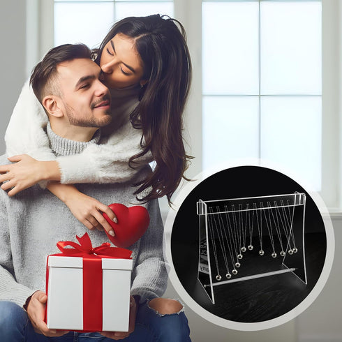 Mach Wave Pendulum - Elegant Desktop Decoration for Home or Office (White)