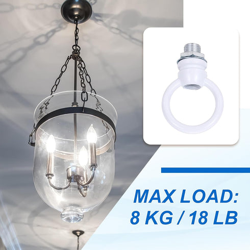 PATIKIL 18Lb 2 Set M10 1.4 1.7 Inch) Load Lamp Female Loop Holder, Lifting Eye Fine Thread Nut Hook Ring Shape