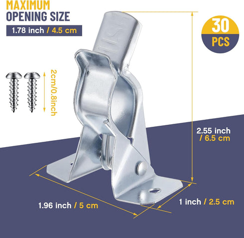Zonon 30 Closet Pcs Heavy Duty Spring Clips Clamp Tool Hanger Spring Clamps Garage Wall Organizer for Tools Rakes