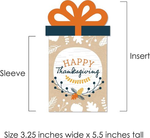 Set 8 Big Dot of Happiness Happy Thanksgiving - Fall Harvest Party Money and Gift Card Sleeves - Nifty Gifty Card