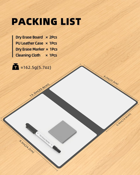 Portable Small White Board Dry Erase Board, Reusable 9.5 * 6.6in Notebook Memo, Office Supplies