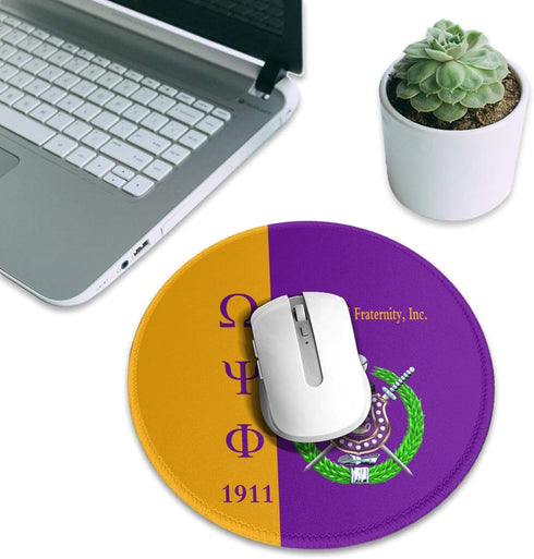 Psi Phi Mouse Pad Series, Anti-Slip Round Gaming Mouse Pad for Office Computer, 7.9 X 7.9 Inches