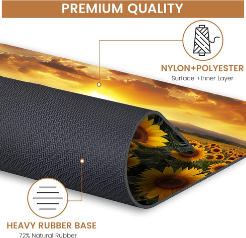 Mouse Pad - Non-Slip Rubber Base Mouse Mat, Waterproof Gaming Mouse Pad for Wireless Mouse, Computers, Laptop, Home