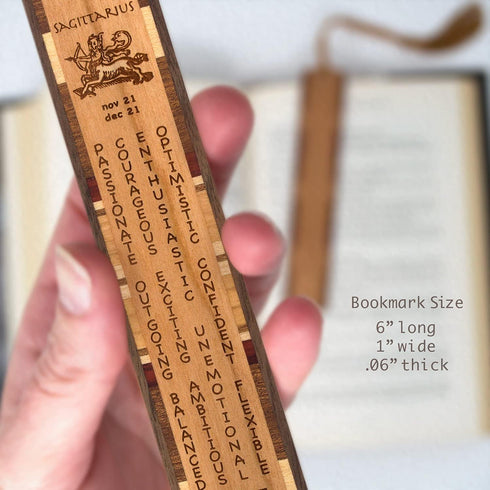 Sagittarius Zodiac Astrological Sign Wooden Bookmark, Handmade Engraved, Made in USA, Also Available Personalized