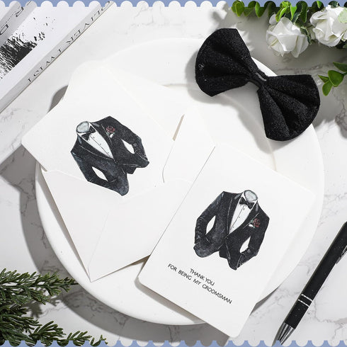 8 Set 4 5 Inch Yinkin Wedding Thank You Cards with White Envelopes for Being My Groomsman Bridesmaids x Blank Wedding
