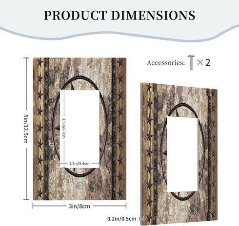 Texas Star Vintage Rustic Western 1 Gang Rocker Light Switch Wall Plate Cover