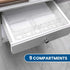 Manaloom Desk Drawer Organizer Tray, 9 Storage Compartments for Home and Office, Clear, 2 Pack