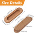 2PCS Oval Wood Recessed Concealed Handle, Embedded Design Sliding Door Handle Wood Cabinet Pulls Flush Sliding Closet Door Pulls for Sliding Barn Bypass Door Wardrobe Drawer Pulls