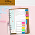 Rancco A6 Planner Refill Paper, 90 Page Colorful 5R Cornell Notes with Zipper Pouch & Binder Divider