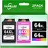 LLAOLLAO Remanufactured HP Ink 64 Combo Pack Replacement for HP 64XL Ink Cartridge for Envy Photo 7855 7858 7100 7155