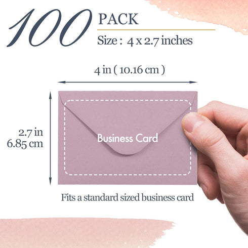MATICAN 100-Count Mini Envelopes, Paper Business Card Envelopes in 10 Pastel Colors, 4 x 2.7 Inches
