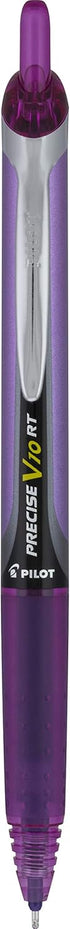 Pilot Precise V10 RT Refillable & Retractable Rolling Ball Pens - Bold Point 1 mm, Purple, Pack of 12