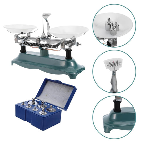 500g/0.5g Laboratory Balance Scale Double Pan Mechanical Beam Scale with Weights Kit for Science Lab Teaching