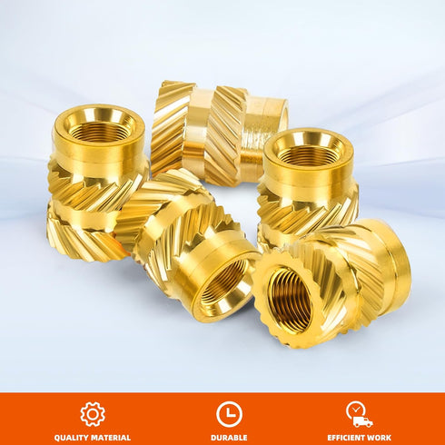 M3 Threaded Inserts, M3 x 4mm x 5mm Metric Knurled Nuts, 100 PCS Brass Heat Set Insert for 3D Printing