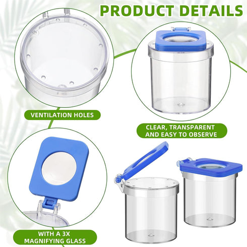 20 Pack Set Halloscume Insect Bug Viewer Kit for Kids with Tweezers Explorer Outdoor Bug Catcher Containers for Insects