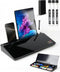 Glass Desktop Whiteboard with Storage, 15.3"x7.08"x2.16" Dry Erase Board with Markers & Duster for Home, Office, School