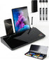 Glass Desktop Whiteboard with Storage, 15.3"x7.08"x2.16" Dry Erase Board with Markers & Duster for Home, Office, School