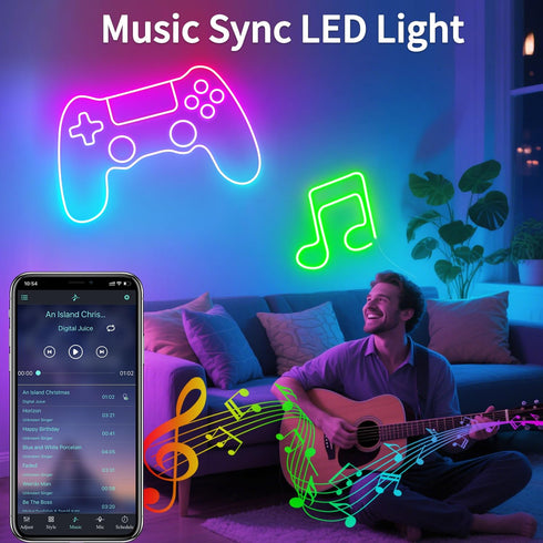 Yeewhale Lights3.3ft Lights5V ControlIP65 LED Neon USB Powered LED Strip Color Changing Rope Light with APP Waterproof