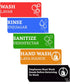 Wash Rinse Sanitize Sink Labels - 12 Labels (2 Sets, 7.3x2.5 in) - Ideal for Restaurants and Commercial Kitchens
